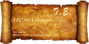 Tóth Elizeus névjegykártya